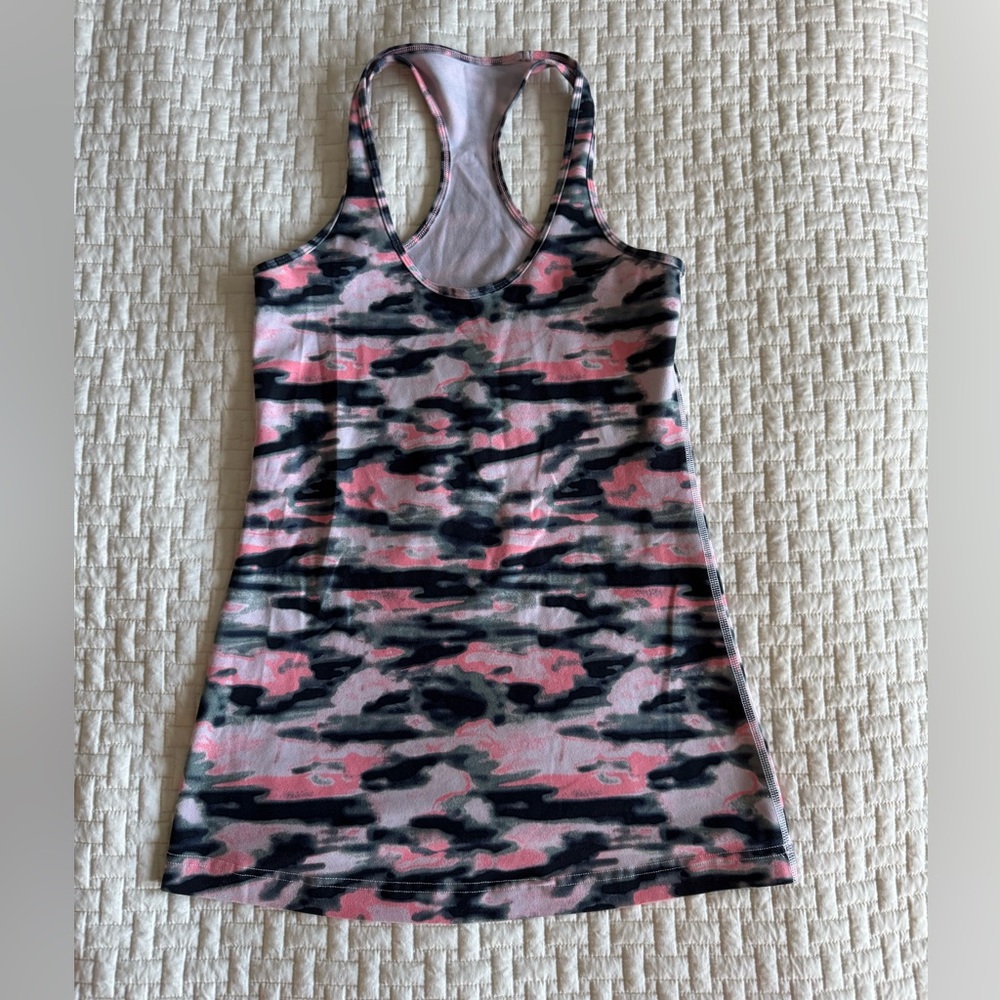 lululemon athletica Pink and Black Camo Tank Top
